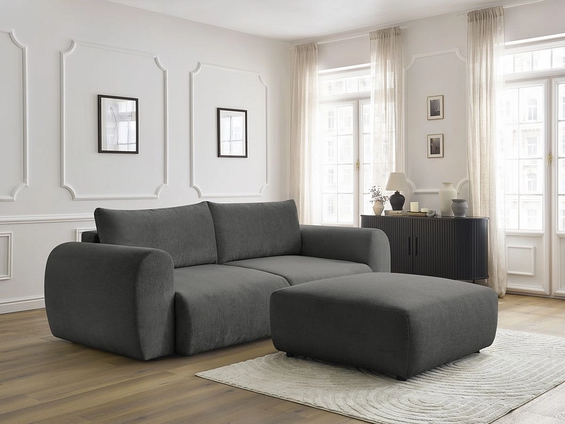 Divano 3 posti con pouf BOBOCHIC LUCIEN