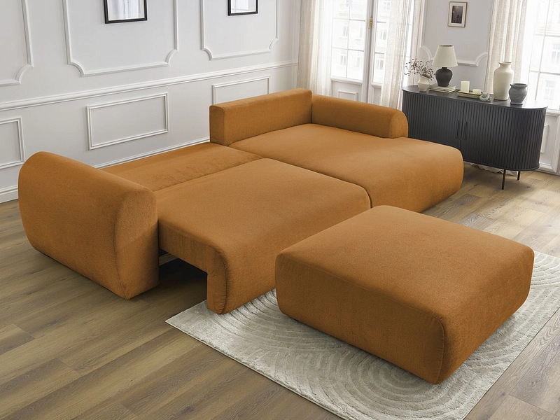 Canapé d'angle avec pouf BOBOCHIC LUCIEN