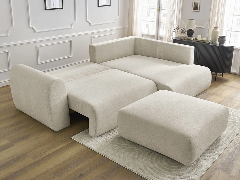 Divano ad angolo con pouf BOBOCHIC LUCIEN