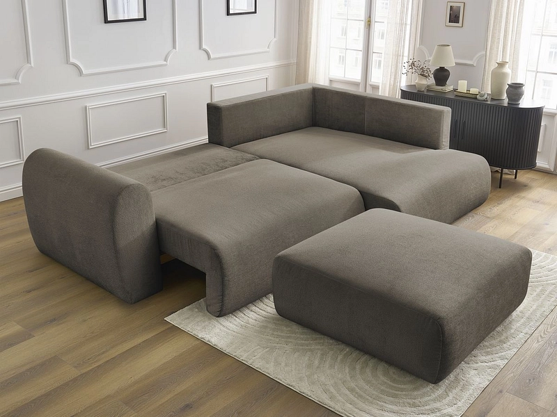 Canapé d'angle avec pouf BOBOCHIC LUCIEN