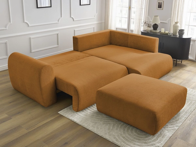 Canapé d'angle avec pouf BOBOCHIC LUCIEN