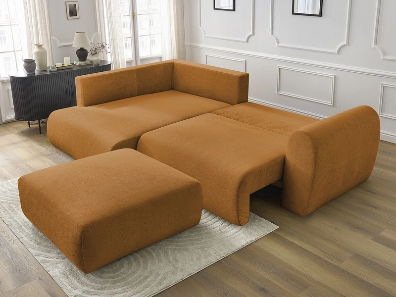 Canapé d'angle avec pouf BOBOCHIC LUCIEN