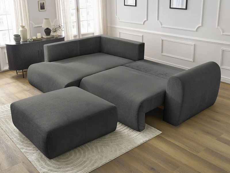 Canapé d'angle avec pouf BOBOCHIC LUCIEN