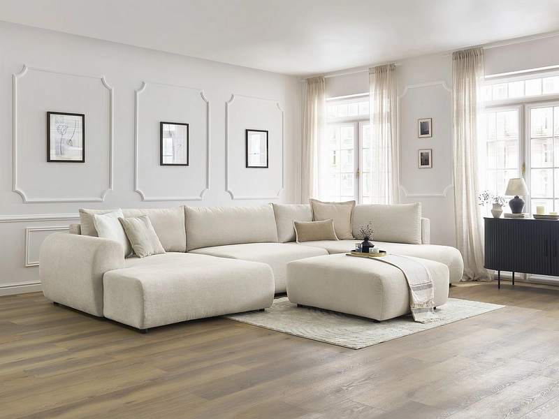 Panorama-Ecksofa mit Hocker BOBOCHIC LUCIEN