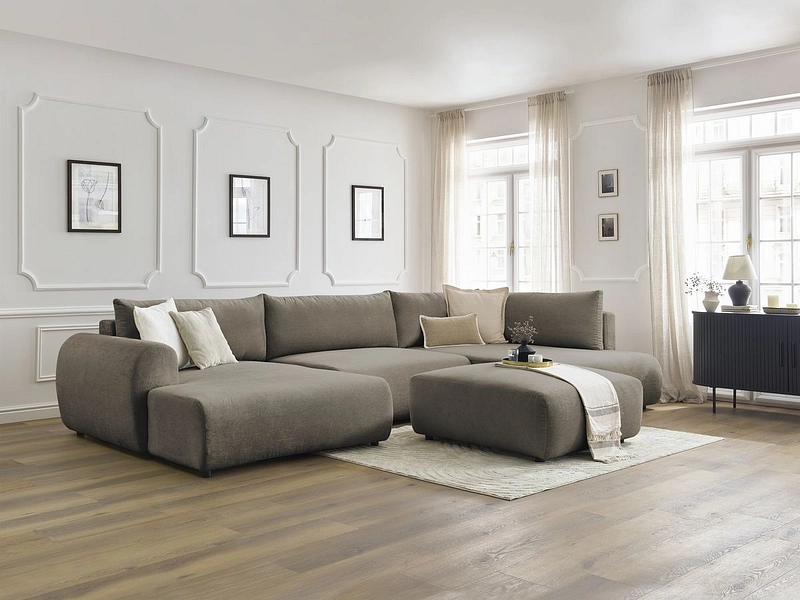 Panorama-Ecksofa mit Hocker BOBOCHIC LUCIEN