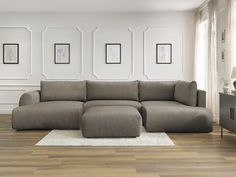 Panorama-Ecksofa mit Hocker BOBOCHIC LUCIEN