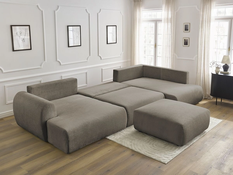 Panorama-Ecksofa mit Hocker BOBOCHIC LUCIEN