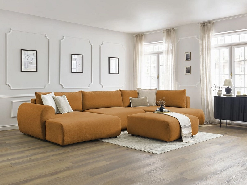 Panorama-Ecksofa mit Hocker BOBOCHIC LUCIEN