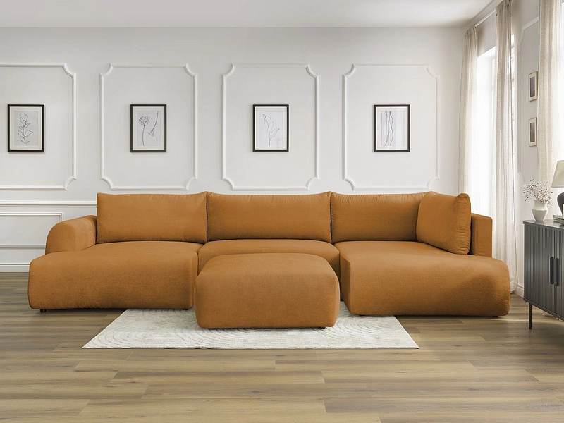 Panorama-Ecksofa mit Hocker BOBOCHIC LUCIEN