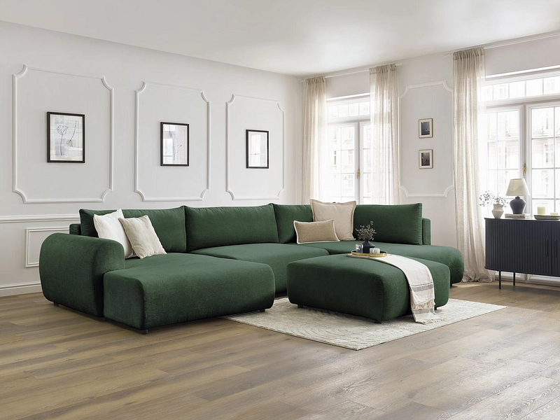 Panorama-Ecksofa mit Hocker BOBOCHIC LUCIEN