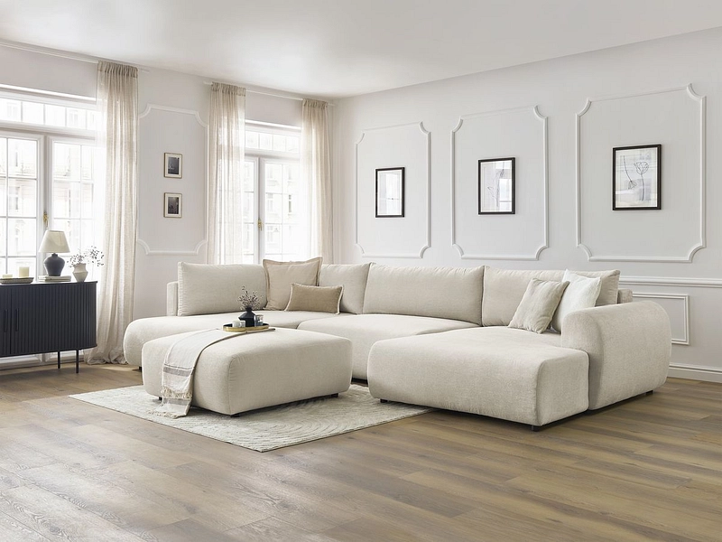 Panorama-Ecksofa mit Hocker BOBOCHIC LUCIEN