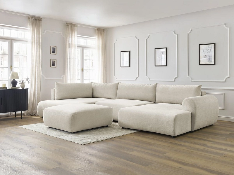 Panorama-Ecksofa mit Hocker BOBOCHIC LUCIEN