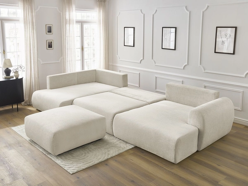 Panorama-Ecksofa mit Hocker BOBOCHIC LUCIEN