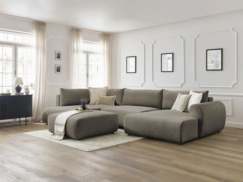 Panorama-Ecksofa mit Hocker BOBOCHIC LUCIEN