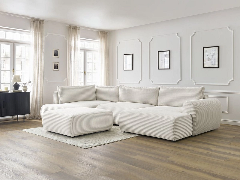 Panorama-Ecksofa mit Hocker BOBOCHIC LUCIEN