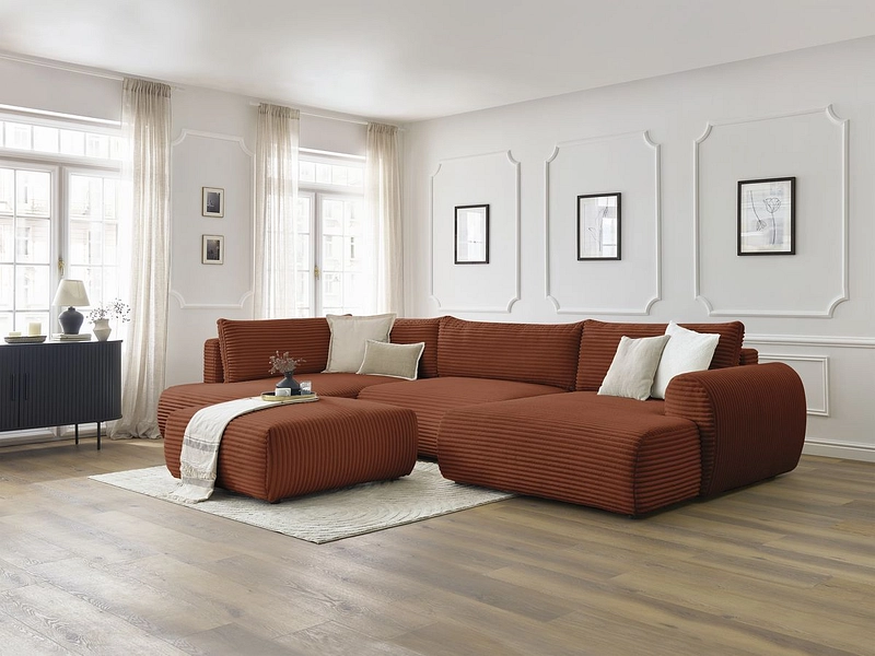 Panorama-Ecksofa mit Hocker BOBOCHIC LUCIEN