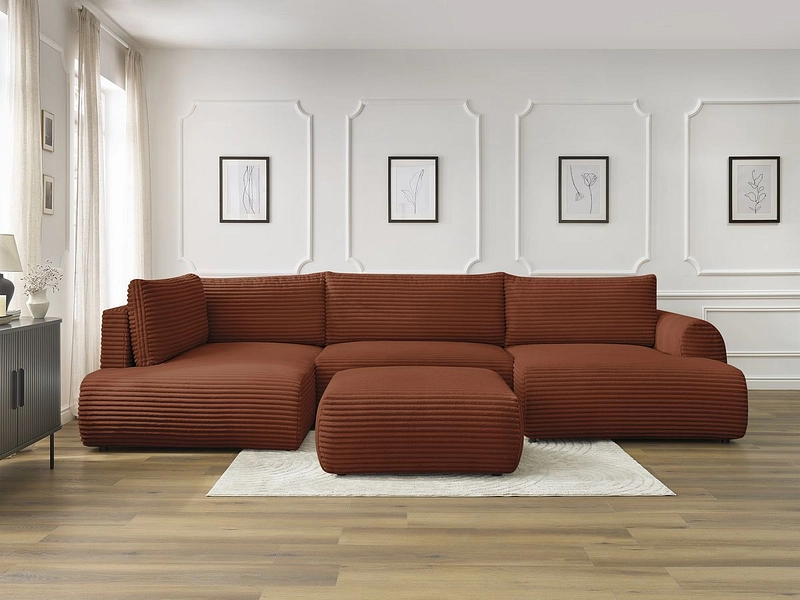 Panorama-Ecksofa mit Hocker BOBOCHIC LUCIEN