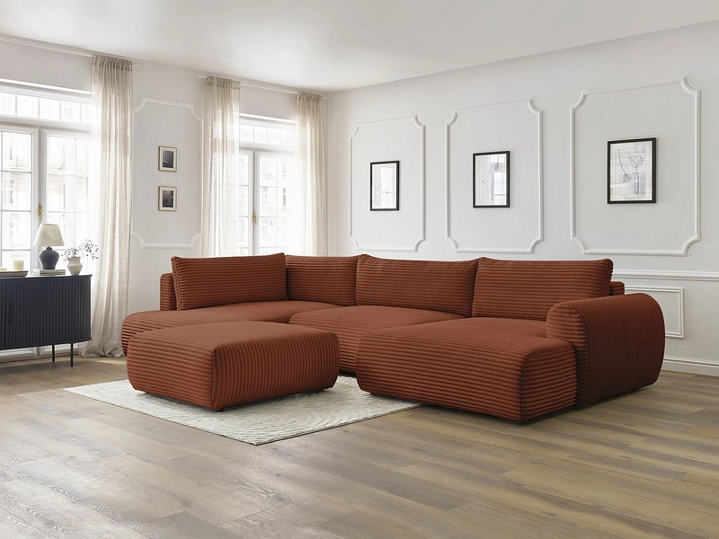 Panorama-Ecksofa mit Hocker BOBOCHIC LUCIEN