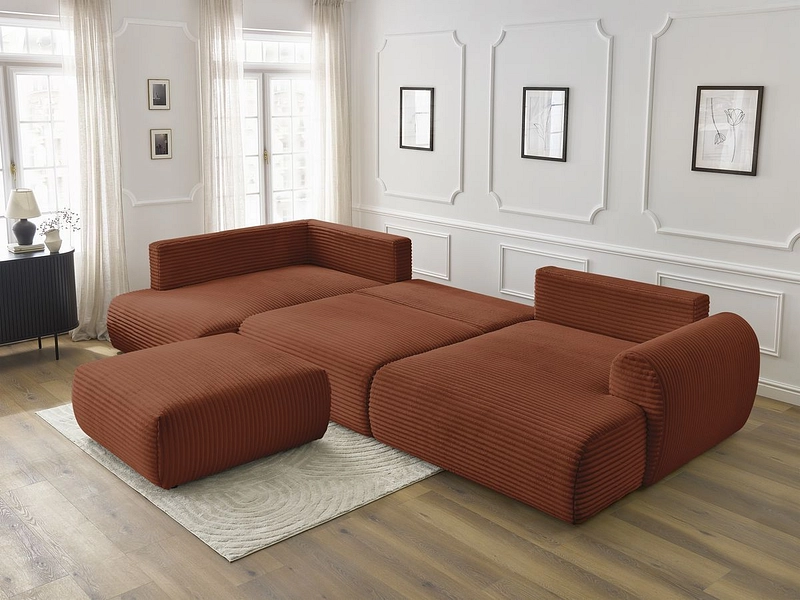 Panorama-Ecksofa mit Hocker BOBOCHIC LUCIEN