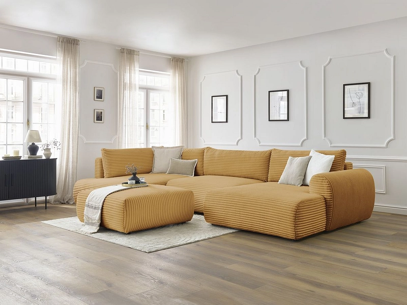 Panorama-Ecksofa mit Hocker BOBOCHIC LUCIEN