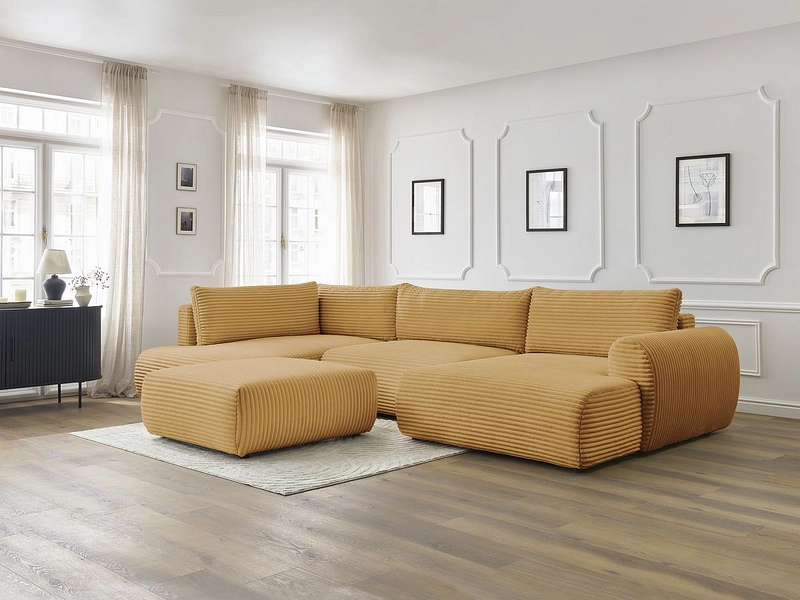 Panorama-Ecksofa mit Hocker BOBOCHIC LUCIEN