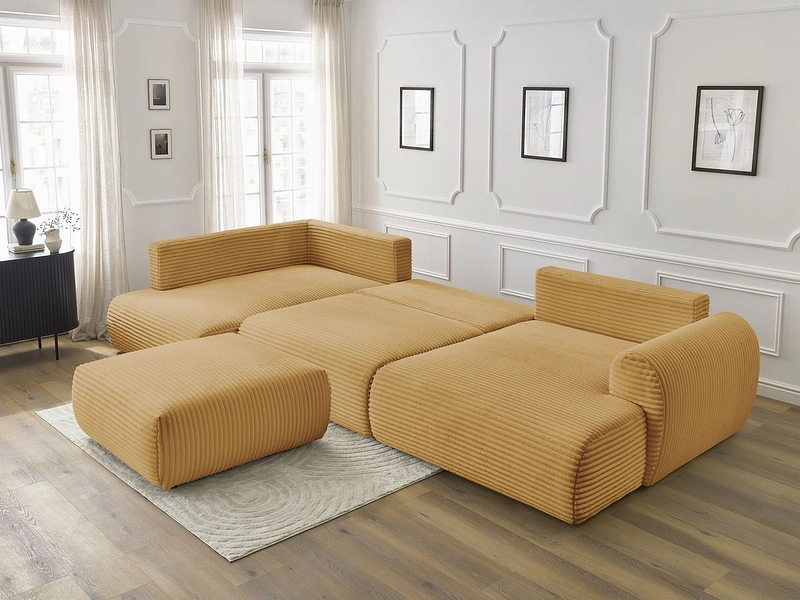 Panorama-Ecksofa mit Hocker BOBOCHIC LUCIEN