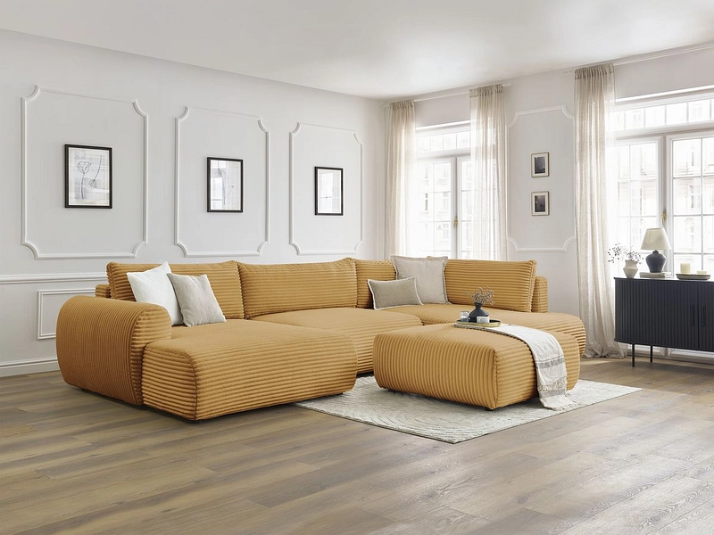 Panorama-Ecksofa mit Hocker BOBOCHIC LUCIEN