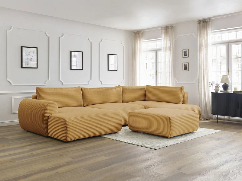 Panorama-Ecksofa mit Hocker BOBOCHIC LUCIEN