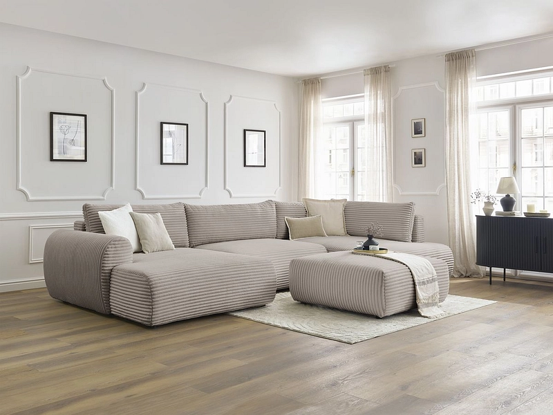 Panorama-Ecksofa mit Hocker BOBOCHIC LUCIEN