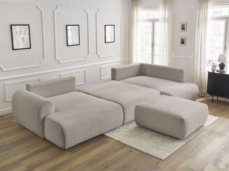 Panorama-Ecksofa mit Hocker BOBOCHIC LUCIEN