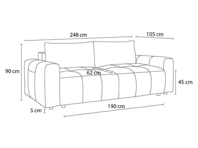 3er Sofa BOBOCHIC ARSENE