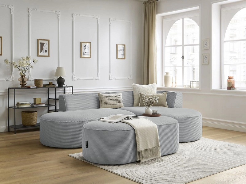 Divano ad angolo con pouf BOBOCHIC ROUSSEAU