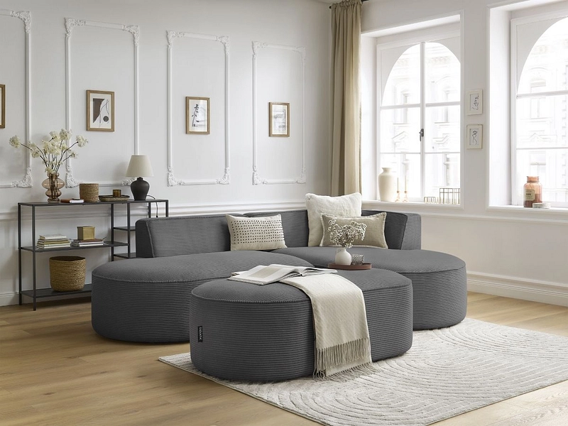 Divano ad angolo con pouf BOBOCHIC ROUSSEAU