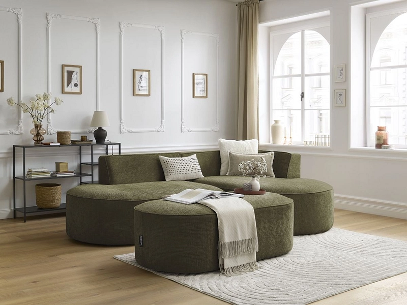 Divano ad angolo con pouf BOBOCHIC ROUSSEAU