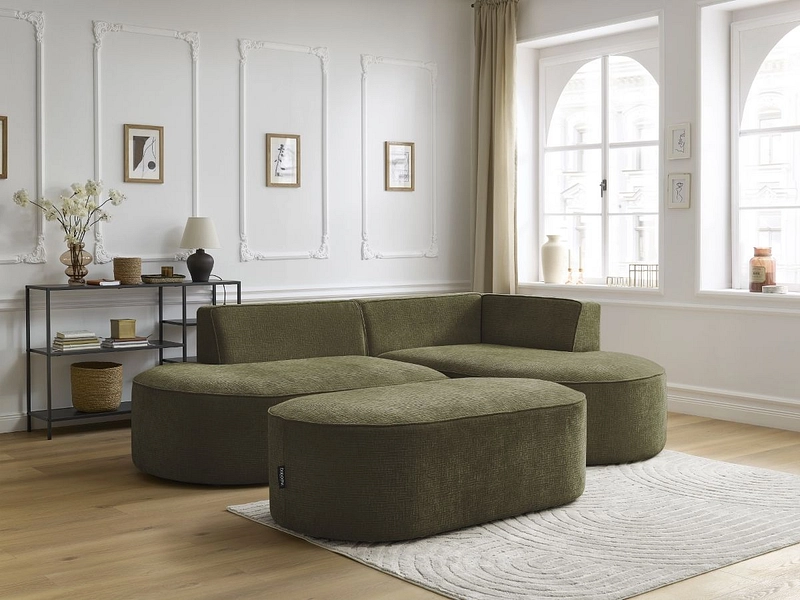 Divano ad angolo con pouf BOBOCHIC ROUSSEAU