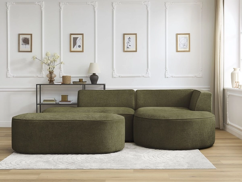 Divano ad angolo con pouf BOBOCHIC ROUSSEAU