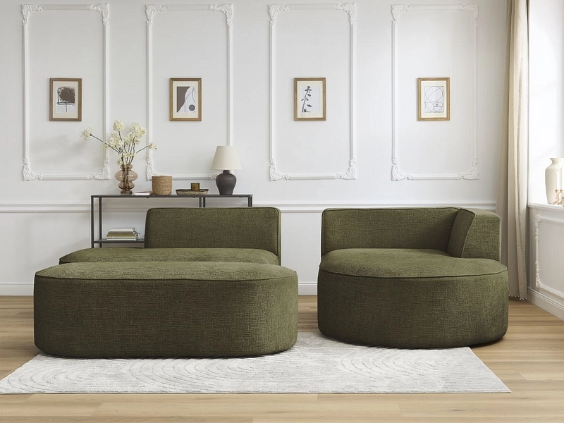 Divano ad angolo con pouf BOBOCHIC ROUSSEAU