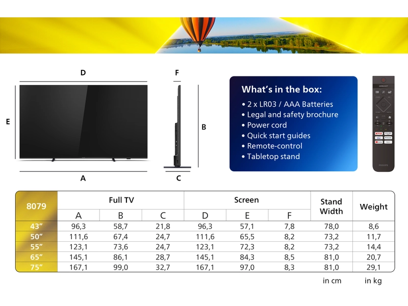 TV LED Ambilight PHILIPS 43''/109 cm