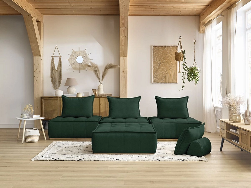 3er Sofa mit Hocker BOBOCHIC ELISA