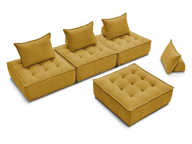 3er Sofa mit Hocker BOBOCHIC ELISA