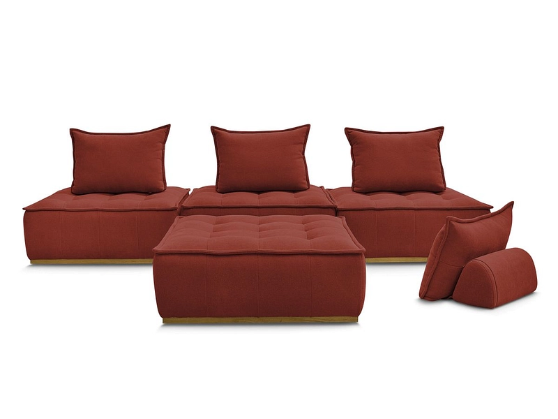 3er Sofa mit Hocker BOBOCHIC ELISA