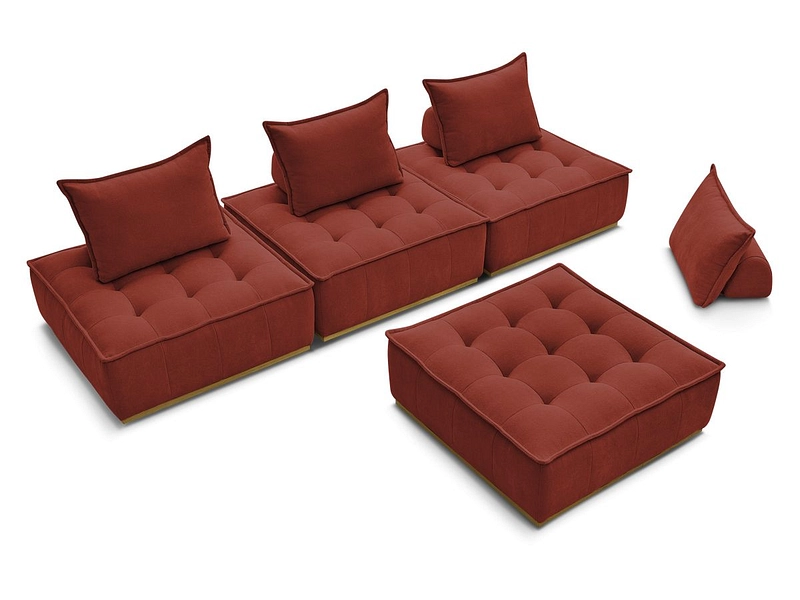 3er Sofa mit Hocker BOBOCHIC ELISA