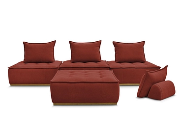 3er Sofa mit Hocker BOBOCHIC ELISA