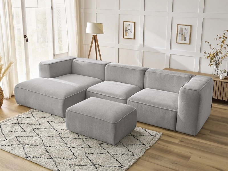 Canapé d'angle avec pouf BOBOCHIC ZEPHYR