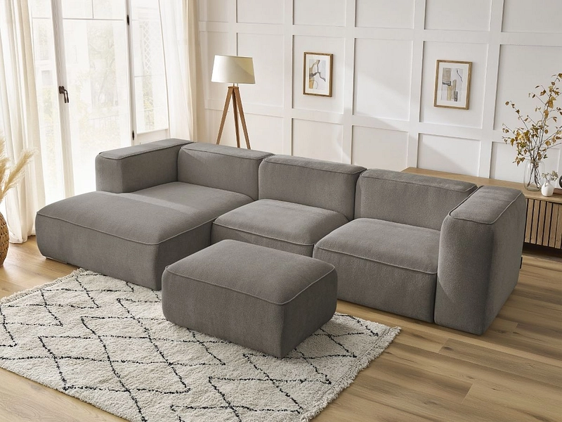 Divano ad angolo con pouf BOBOCHIC ZEPHYR