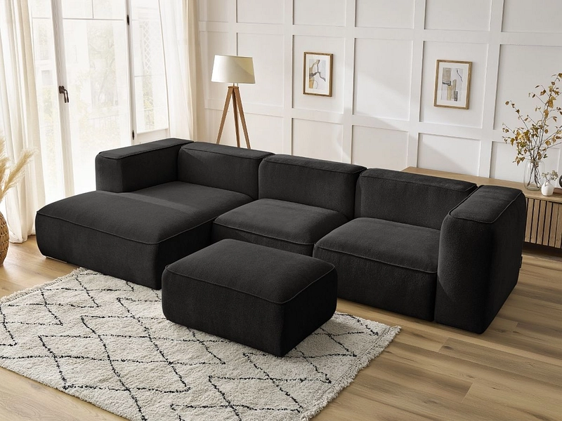 Canapé d'angle avec pouf BOBOCHIC ZEPHYR