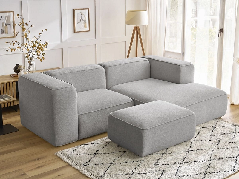 Canapé d'angle avec pouf BOBOCHIC ZEPHYR