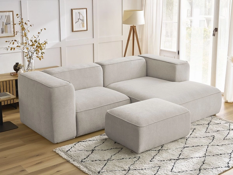 Canapé d'angle avec pouf BOBOCHIC ZEPHYR