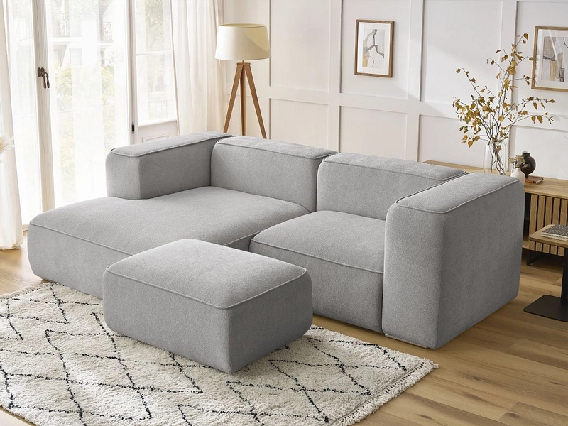 Canapé d'angle avec pouf BOBOCHIC ZEPHYR