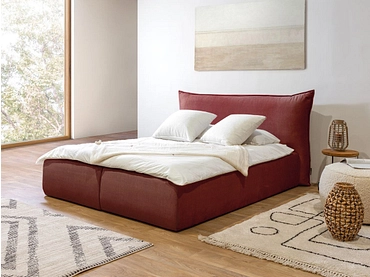 Lit coffre BOBOCHIC JADE 180x200cm velours rouge - Conforama CH